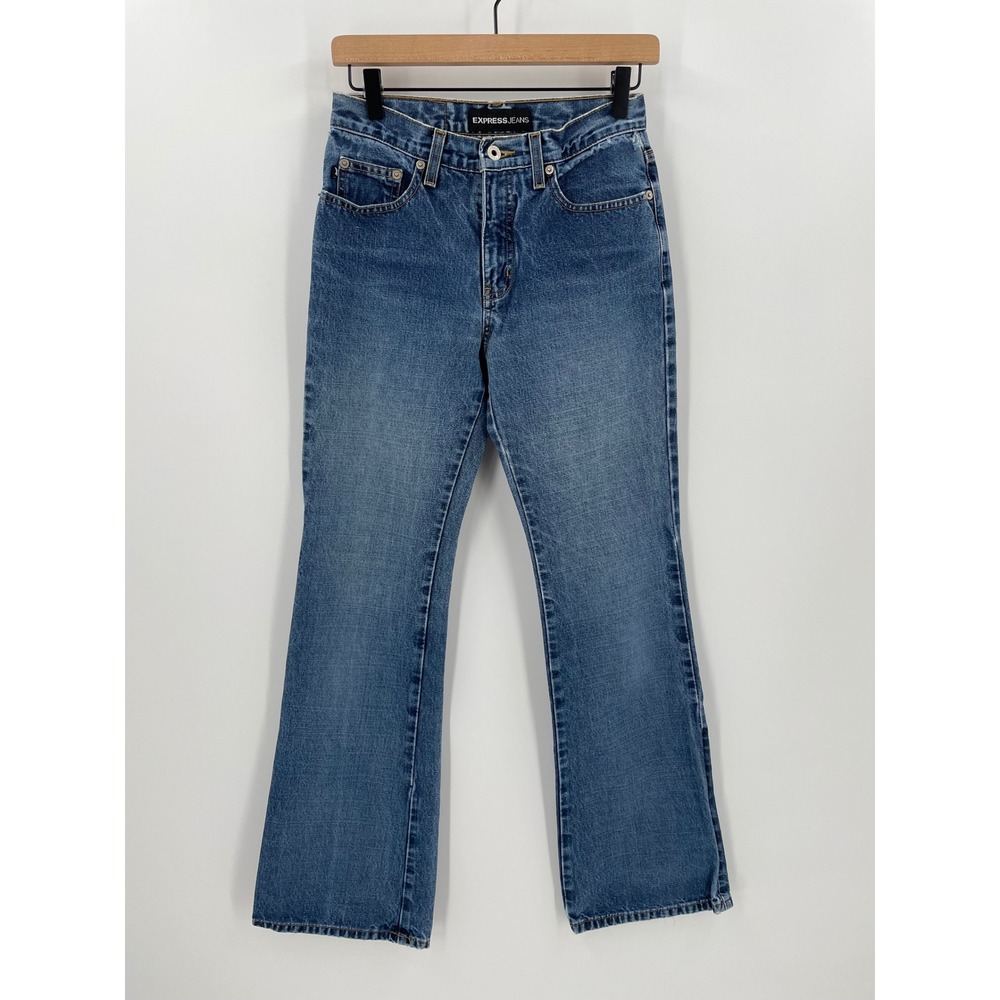 Vintage Y2K Express Bleus Mid Rise Bootcut Jeans Womens 3 4 Medium Wash